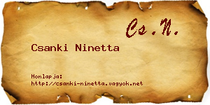 Csanki Ninetta névjegykártya
